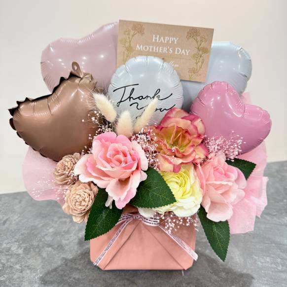 "母の日限定商品"バルーンアレンジメント「ブラッシュピンク」