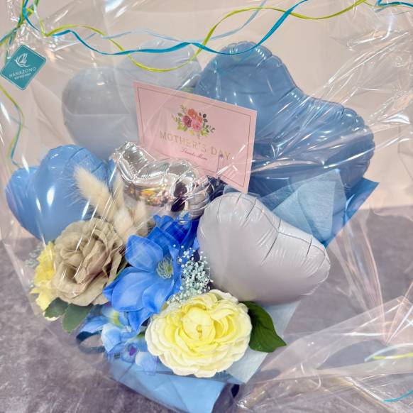 "母の日限定商品"バルーンアレンジメント「カームブルー」